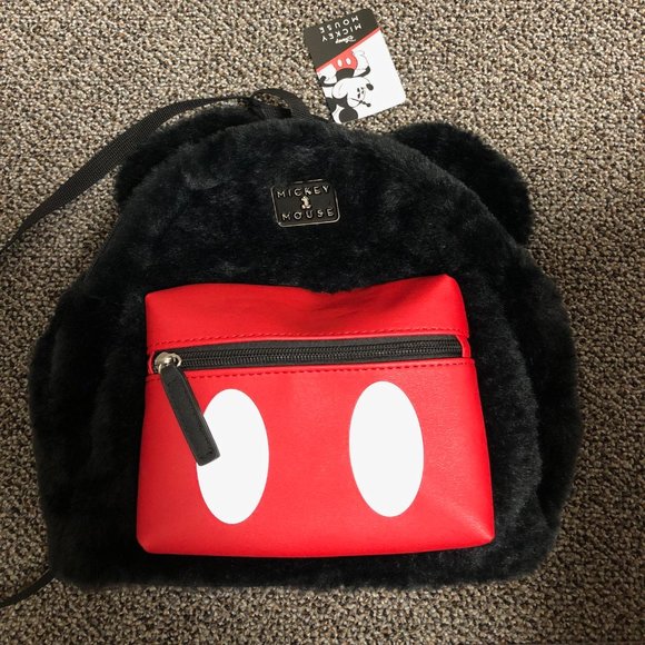 Bioworld Other - NWT MICKEY MOUSE faux fur backpack with ears!